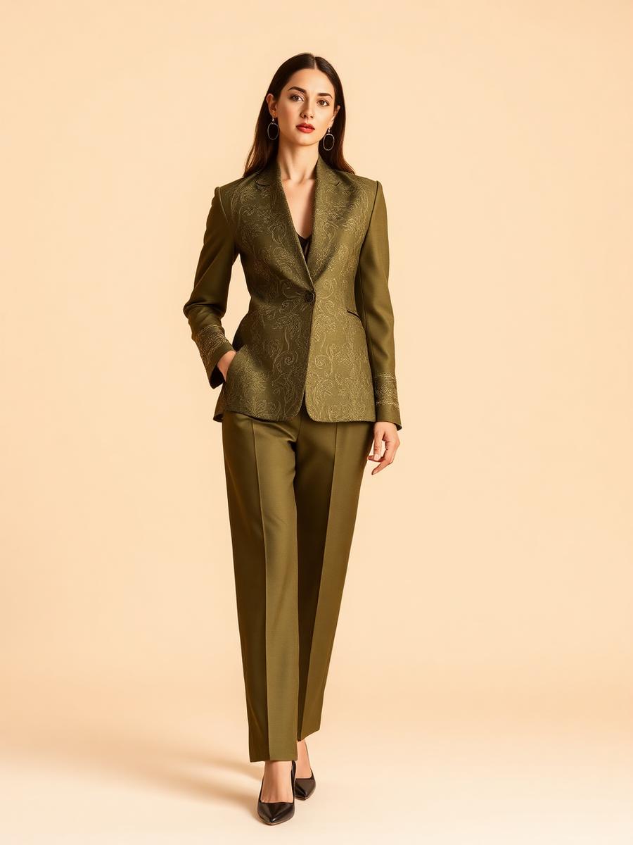 Meher Olive Festive Suit