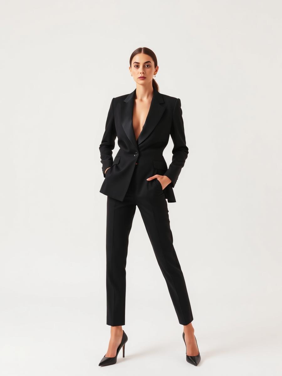 Eshaal Black Satin Suit